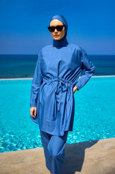 Andalus by Marina │ Modest Swimwear Set 3-Piece Blue - A2502-6